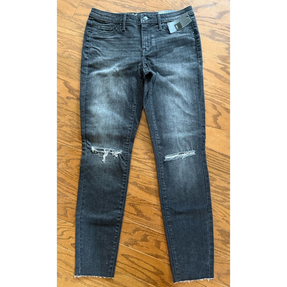Mossimo Mid-Rise Jegging Black Distressed Size 6 28R NEW w/ TAGS!